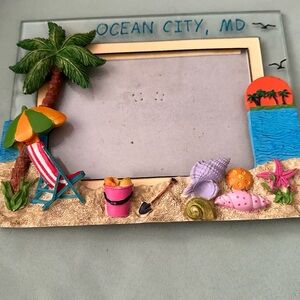 Ocean City, MD Beach-Themed Picture Frame - Colorful Coastal Decor